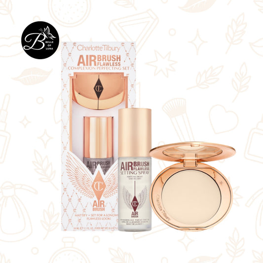Charlotte Tilbury Complexion Perfecting Set. Flawless Powder + Setting Spray.