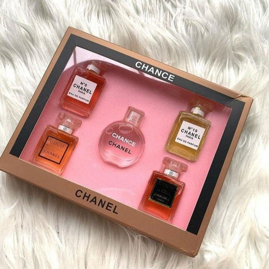 Chanel Perfume Gift Set – 5 Authentic Mini Fragrances | Luxury Gift BoX