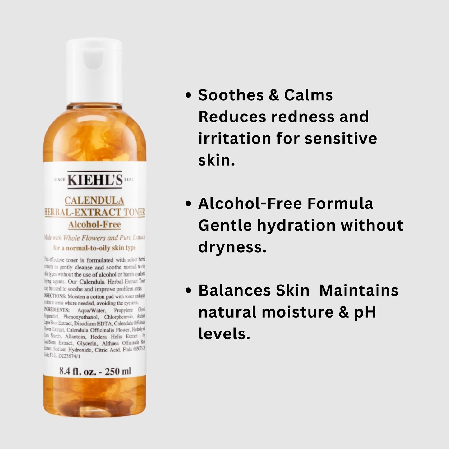 Kiehl's Calendula Toner Alcohol-Free – Soothing Face Care, 250ml